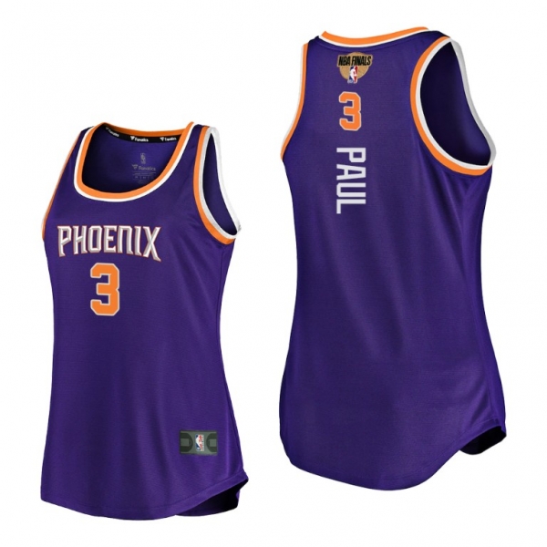 Women #3 Chris Paul Phoenix Suns 2021 NBA Playoffs Purple Jersey Tank