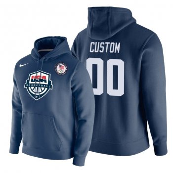 Custom USA Basketball #00 2021 Tokyo Olympics Navy Hoodie