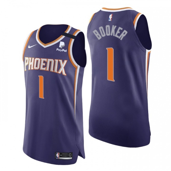 Phoenix Suns No. 1 Devin Booker Authentic Icon Purple Jersey