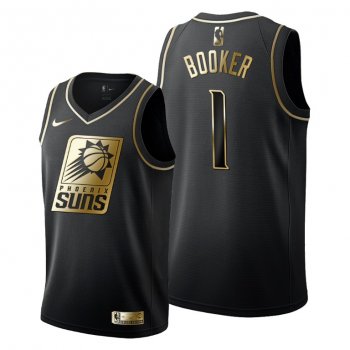 Devin Booker #1 Phoenix Suns Black Golden Edition Jersey