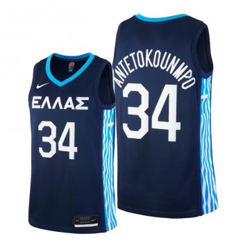 Giannis Antetokounmpo #34 Greece 2021 Tokyo Olympics Blue Limited Jersey