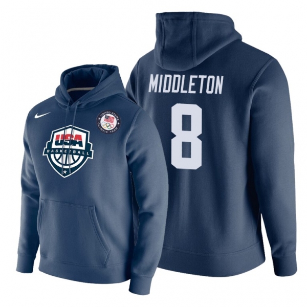 Khris Middleton USA Basketball #8 2021 Tokyo Olympics Navy Hoodie