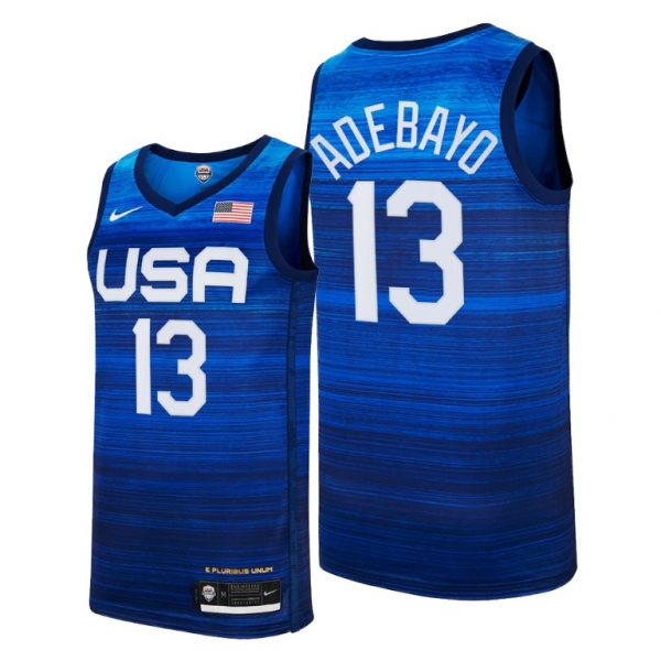 USA Basketball #13 Bam Adebayo Blue 2021 Tokyo Olympics Jersey