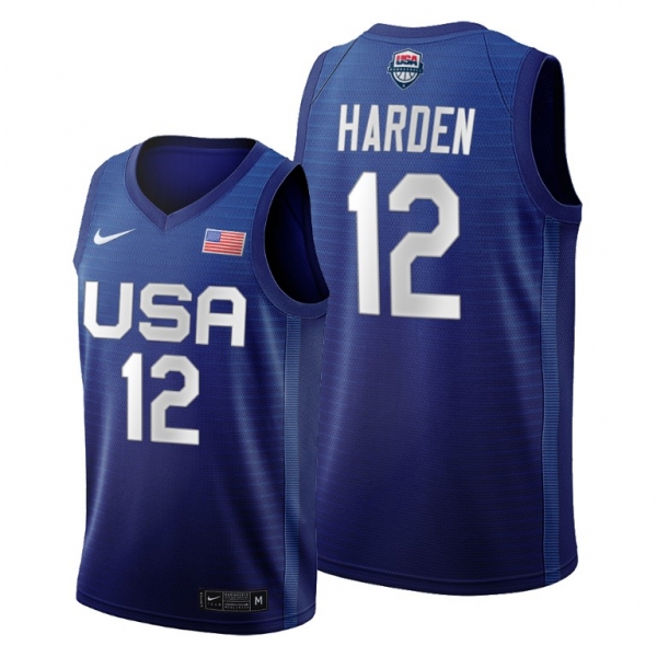 USA Basketball #12 James Harden Blue 2021 Tokyo Olympics Jersey