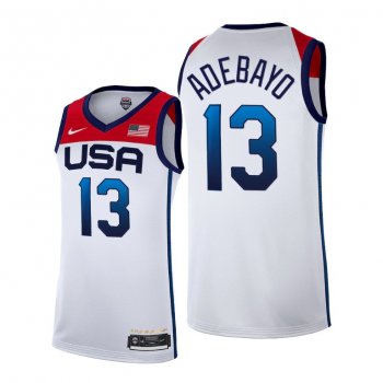 USA Basketball #13 Bam Adebayo White 2021 Tokyo Olympics Jersey