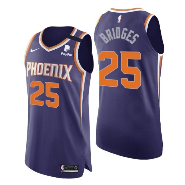 Phoenix Suns No. 25 Mikal Bridges Authentic Icon Purple Jersey