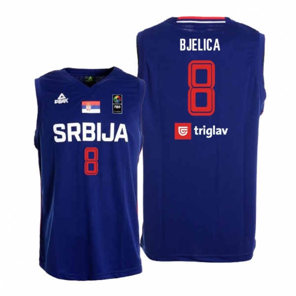 Serbia Basketball #8 Nemanja Bjelica Navy 2021 Tokyo Olympics Jersey Away