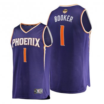 Devin Booker Phoenix Suns 2021 NBA Finals Bound Purple #1 Jersey Replica