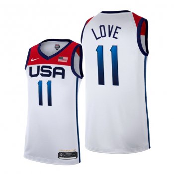 Kevin Love #11 USA Basketball 2021 Tokyo Olympics White Jersey Home