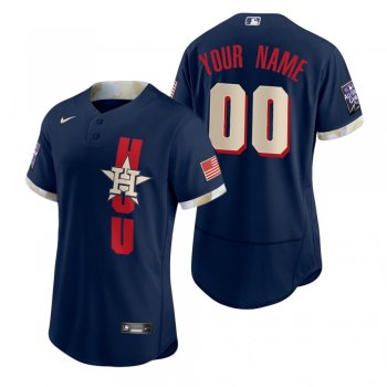 Men's Houston Astros Custom Navy 2021 MLB All-Star Game Authentic Jersey