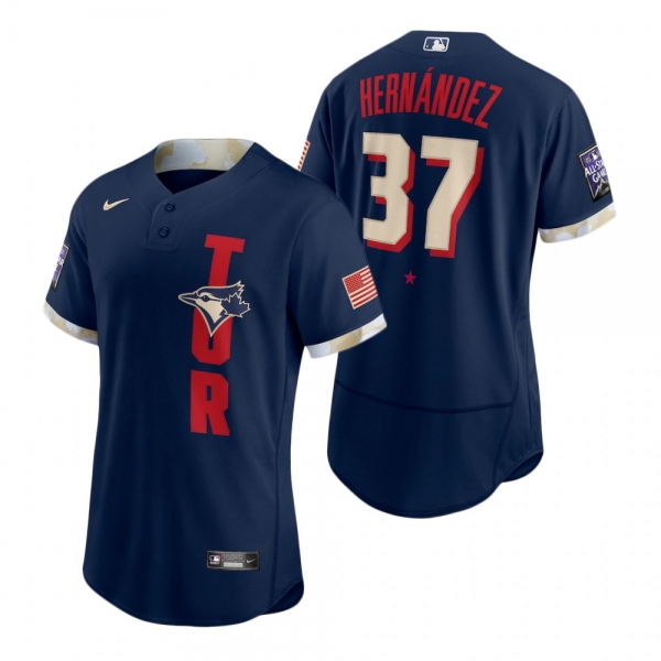 Men's Toronto Blue Jays Teoscar Hernandez Navy 2021 MLB All-Star Game Authentic Jersey