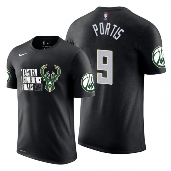 Bobby Portis #9 Bucks 2021 Eastern Conference Finals Tee Icon Green