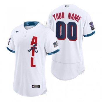 Men's Atlanta Braves Custom White 2021 MLB All-Star Game Authentic Jersey