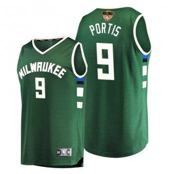 Bobby Portis Milwaukee Bucks 2021 NBA Finals Bound #9 Jersey Green Replica