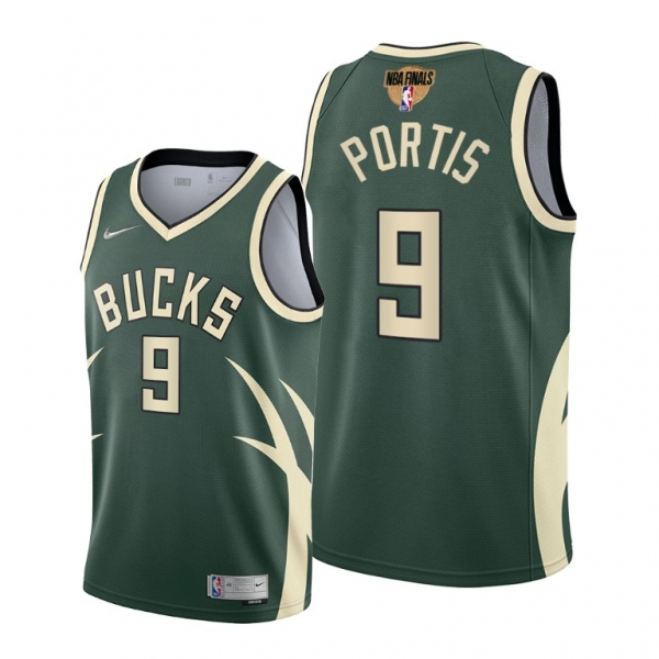 Milwaukee Bucks #9 Bobby Portis Green 2021 NBA Playoffs Jersey