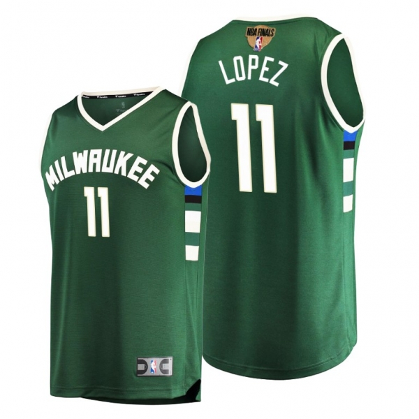 Brook Lopez Milwaukee Bucks 2021 NBA Finals Bound #11 Jersey Green Replica