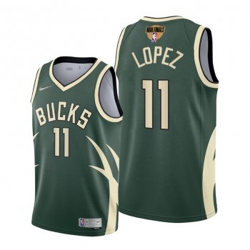 Milwaukee Bucks #11 Brook Lopez Green 2021 NBA Playoffs Jersey