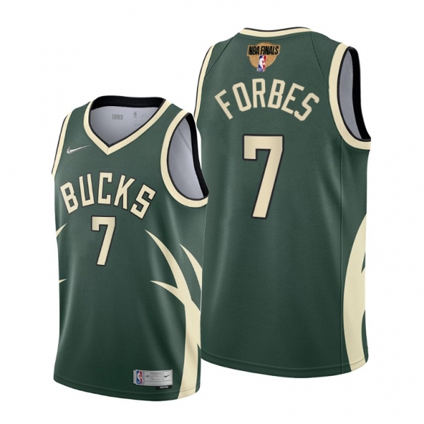 Milwaukee Bucks #7 Bryn Forbes Green 2021 NBA Playoffs Jersey