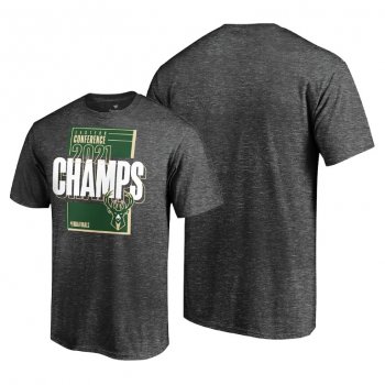 Milwaukee Bucks 2021 Eastern Conference Champions Trap T-Shirt Charcoal