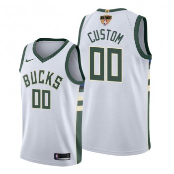 Custom #00 Milwaukee Bucks 2021 NBA Finals White Jersey 1x Champs patch