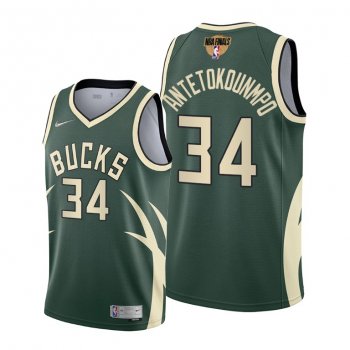 Milwaukee Bucks #34 Giannis Antetokounmpo Green 2021 NBA Playoffs Jersey