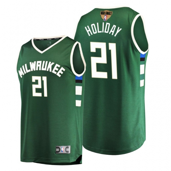 Jrue Holiday Milwaukee Bucks 2021 NBA Finals Bound #21 Jersey Green Replica