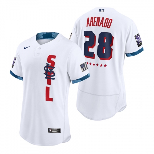 Men's St. Louis Cardinals Nolan Arenado White 2021 MLB All-Star Game Authentic Jersey