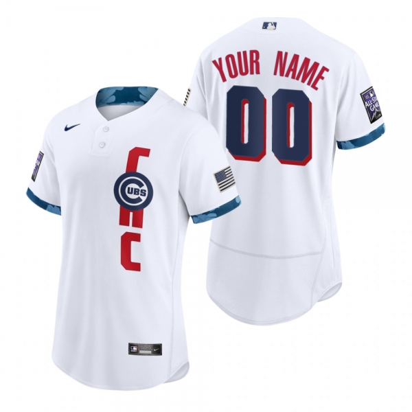 Men's Chicago Cubs Custom White 2021 MLB All-Star Game Authentic Jersey