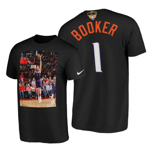 Suns Devin Booker Highlights Dunking Player Collage Black Tee