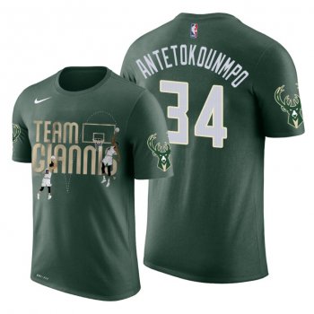 Male Milwaukee Bucks Giannis Antetokounmpo 2019 NBA All-Star Bounce Slam Commemorate Green T-Shirt