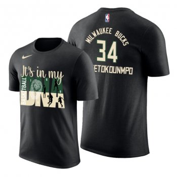 Giannis Antetokounmpo Milwaukee Bucks Men's Black Name & Number T-shirt