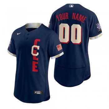 Men's Cleveland Indians Custom Navy 2021 MLB All-Star Game Authentic Jersey