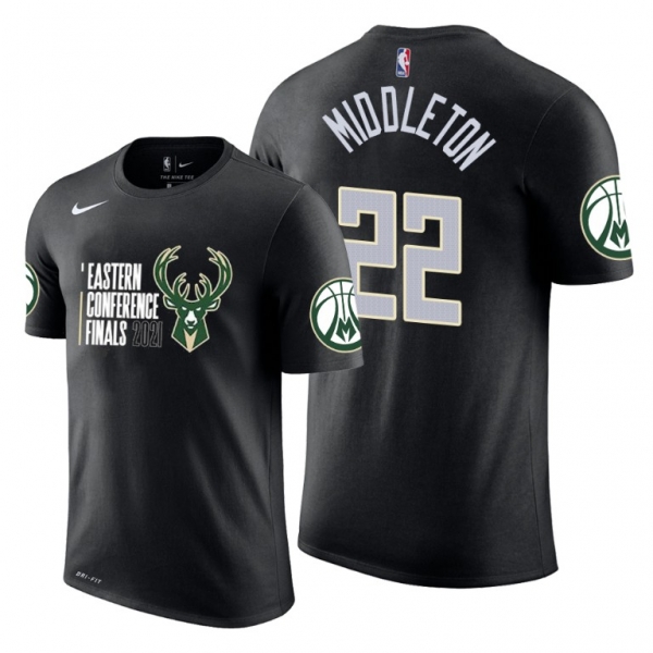 Khris Middleton #22 Bucks 2021 Eastern Conference Finals Tee Icon Green