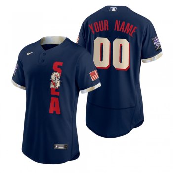 Men's Seattle Mariners Custom Navy 2021 MLB All-Star Game Authentic Jersey