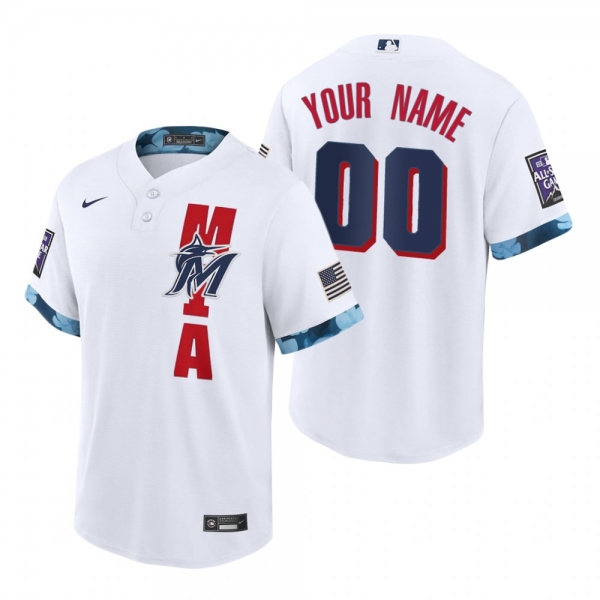 Miami Marlins Custom White 2021 MLB All-Star Game Replica Jersey