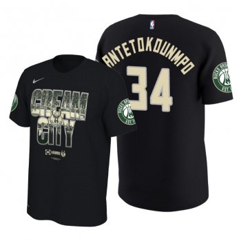 Milwaukee Bucks Giannis Antetokounmpo Men's Black 2019 NBA Playoffs T-Shirt