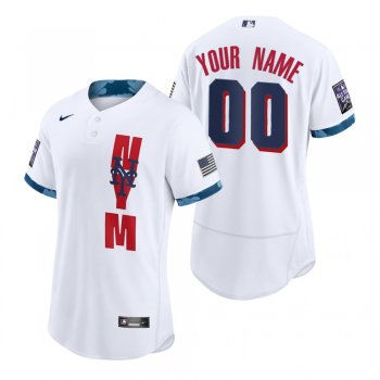 Men's New York Mets Custom White 2021 MLB All-Star Game Authentic Jersey