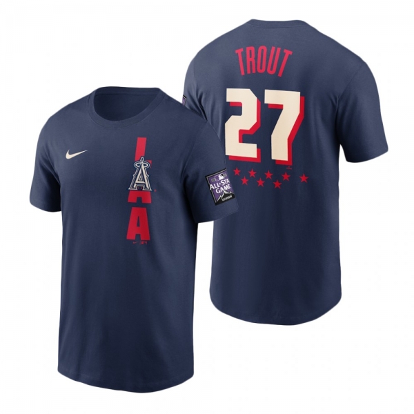 Los Angeles Angels Mike Trout Navy 2021 MLB All-Star Game T-Shirt