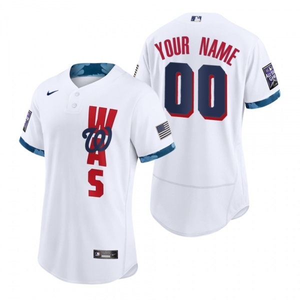 Men's Washington Nationals Custom White 2021 MLB All-Star Game Authentic Jersey