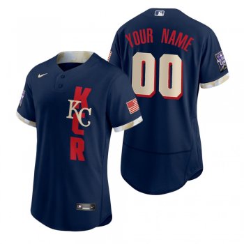 Men's Kansas City Royals Custom Navy 2021 MLB All-Star Game Authentic Jersey