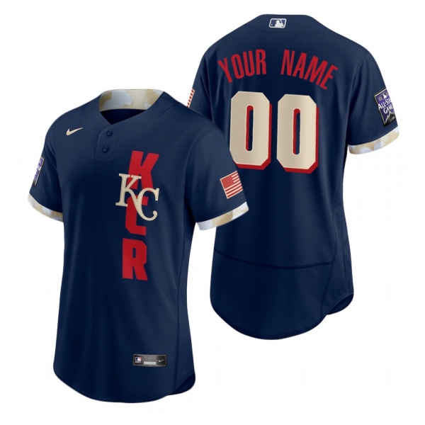 Men's Kansas City Royals Custom Navy 2021 MLB All-Star Game Authentic Jersey