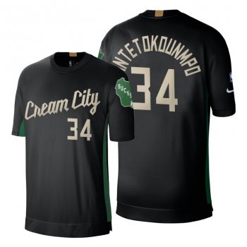 Giannis Antetokounmpo #34 Bucks 2020 City Edition 2.0 Shooting T-Shirt Black