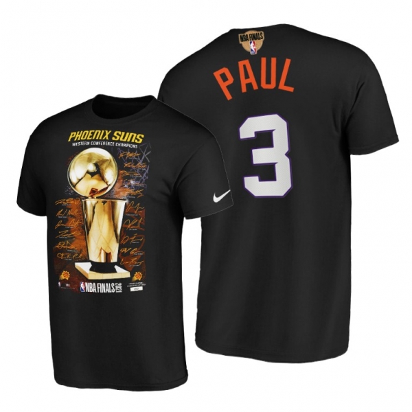 Suns Chris Paul #3 Black 2021 Western Conference Champions Tee