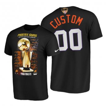 Custom Phoenix Suns #00 Black 2021 Western Conference Champions Tee