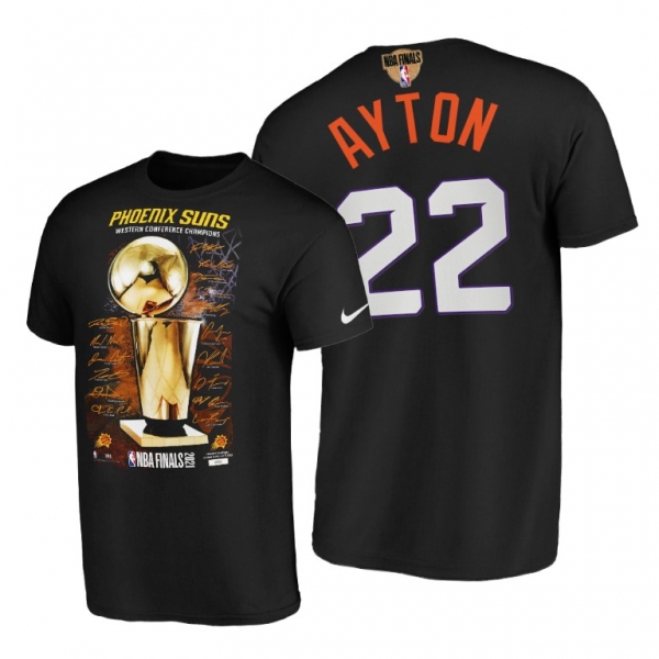 Suns Deandre Ayton #22 Black 2021 Western Conference Champions Tee