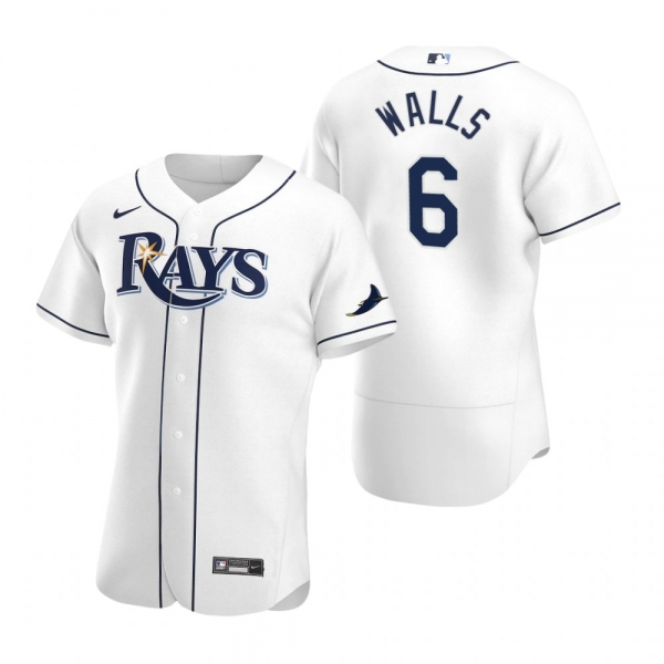 Men's Tampa Bay Rays Taylor Walls Nike White Authentic Home Jersey