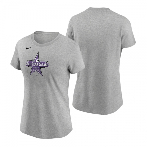 Women's 2021 MLB All-Star Game Primary Logo Heathered Charcoal T-Shirt