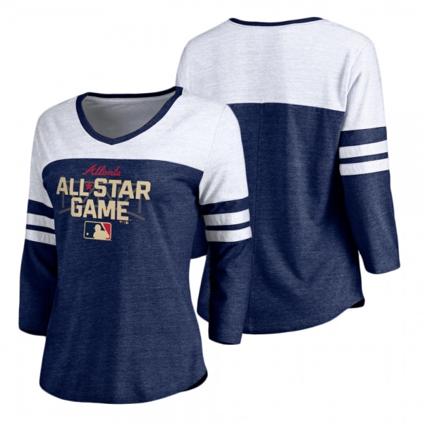 Women's 2021 MLB All-Star Game Vertical Tri-Blend Navy T-Shirt