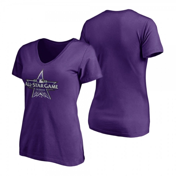 Women's 2021 MLB All-Star Game Primary Logo Purple T-Shirt