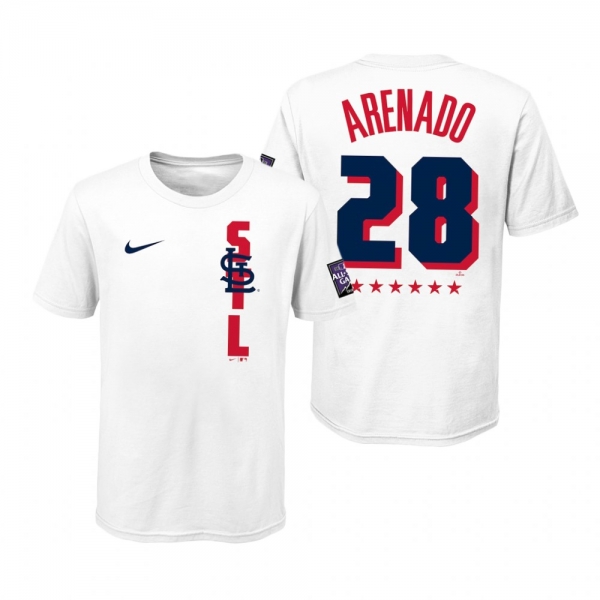 Youth St. Louis Cardinals Nolan Arenado White T-Shirt 2021 MLB All-Star Game